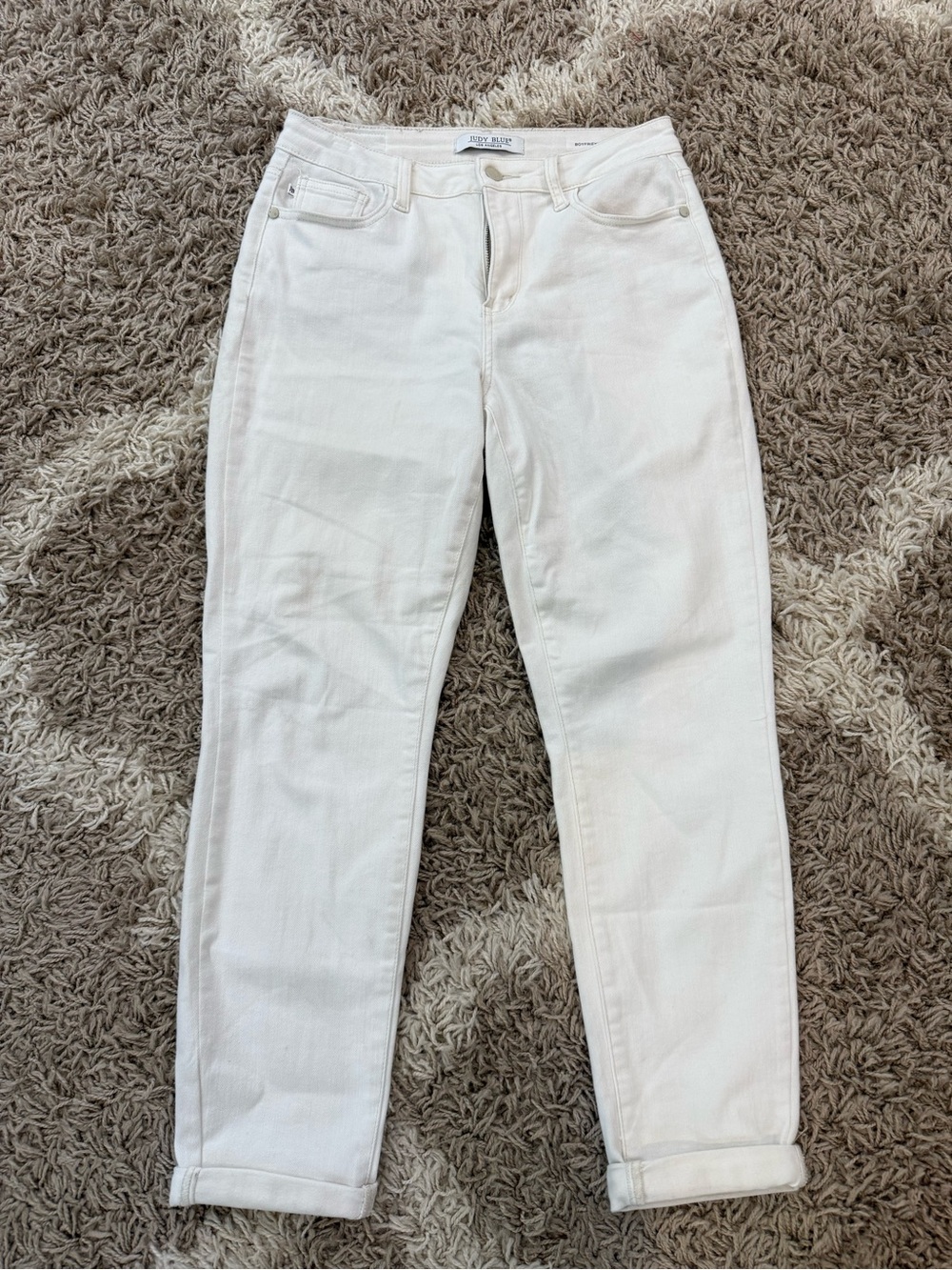 Judy Blue White Boyfriend Jeans